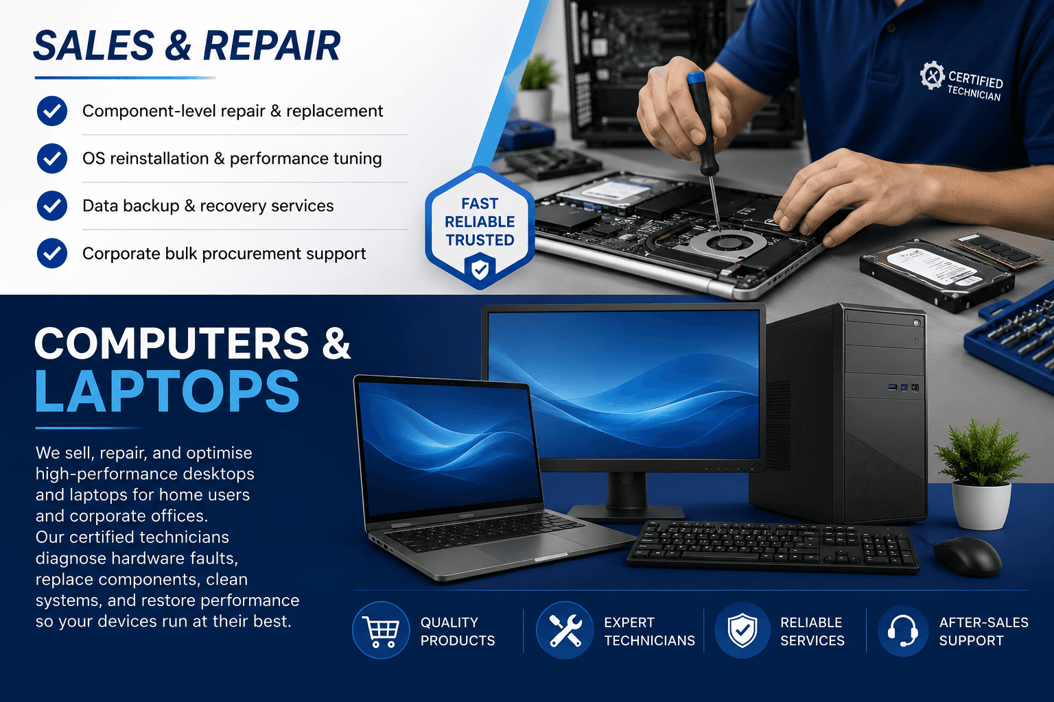 Computer and laptop sales and repair services
